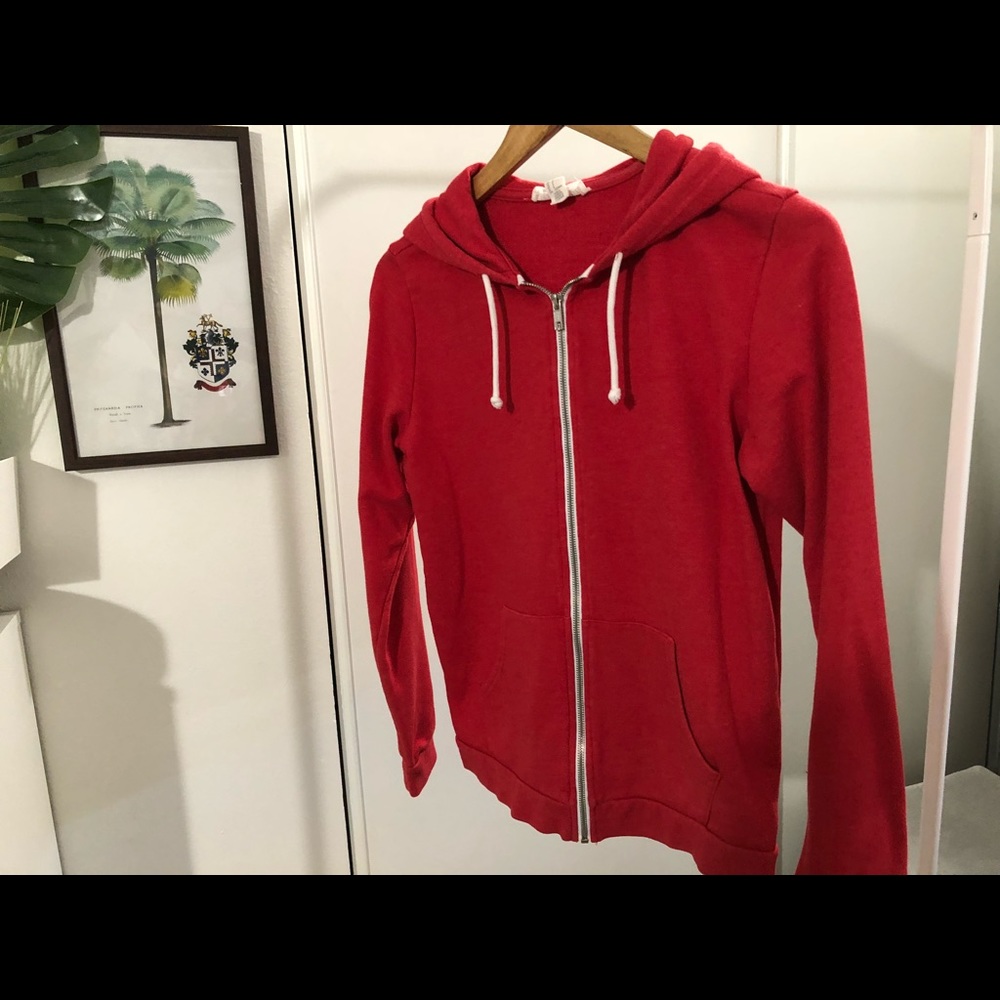 Red light weight zip-up jacket
